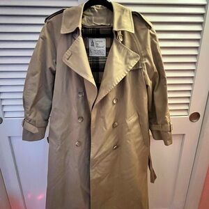 London Fog Beige Double-Breasted Trench Coat